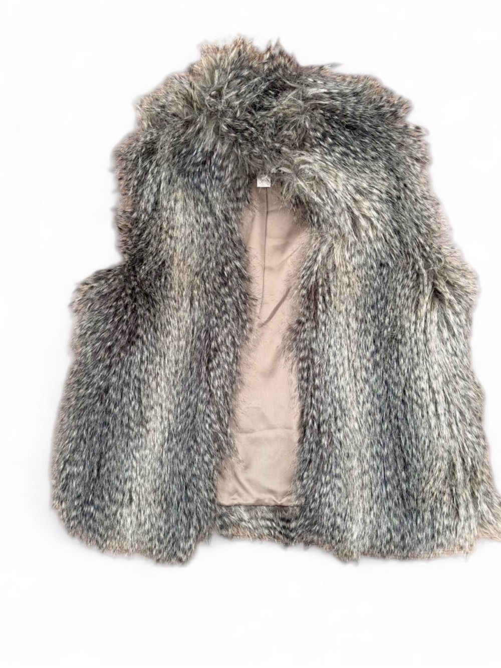 MICHAEL Michael Kors Faux Fur Vest XS Gray Brown